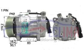 ECLIMA 121260 - COMPRESOR SANDEN SD7H15 MAN PV8 120MM 24V