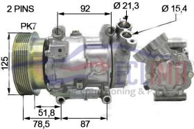 ECLIMA 121590 - COMPRESOR SANDEN SD6V12 NISSAN-RENAULT PV7 129MM 12V VGN