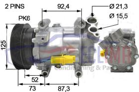 ECLIMA 121591 - COMPRESOR SANDEN SD6V12 NISSAN-RENAULT PV6 12 VGN