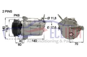 ECLIMA 122076 - COMPRESOR DELPHI CSP17 CRUZE CAPTIVA PV6 120MM 12V