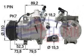 ECLIMA 122052 - COMPRESOR DENSO 10SR15C HONDA CRV III PV7 12V 110MM