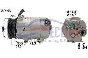 ECLIMA 121682 - COMPRESOR VISTEON PV6 115MM 12V