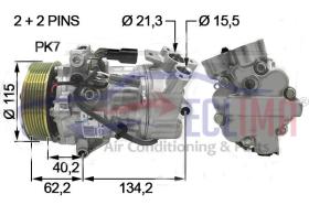 ECLIMA 122242 - COMP. SANDEN SNC12 PV6 115 MM. RENAULT