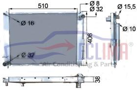 ECLIMA B01300057 - CONDENSADOR+ RADIADOR RENAULT GRAND MODUS