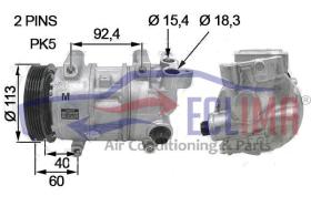 ECLIMA 122075X - COMPRESOR EQUIV. 5SE12C PV5 113MM 12 V TOYOTA