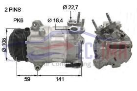 ECLIMA 121172X - COMPRESOR FOMOCO FORD FOCUS-TRANSIT  PV6 105MM 12V