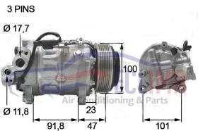 ECLIMA 122142 - COMPRESOR SANDEN VS14 PV6 BM 12V 101MM